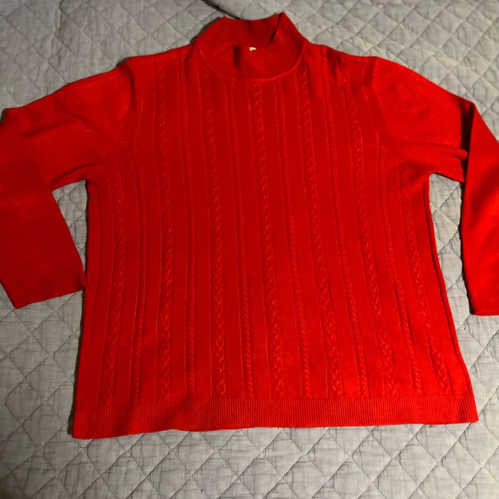 Red Cable Knit Sweater